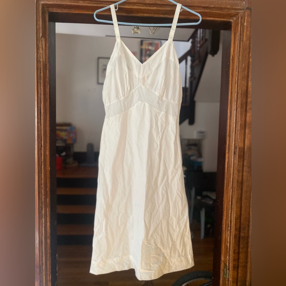 Rare white cotton vintage slip - amazing condition